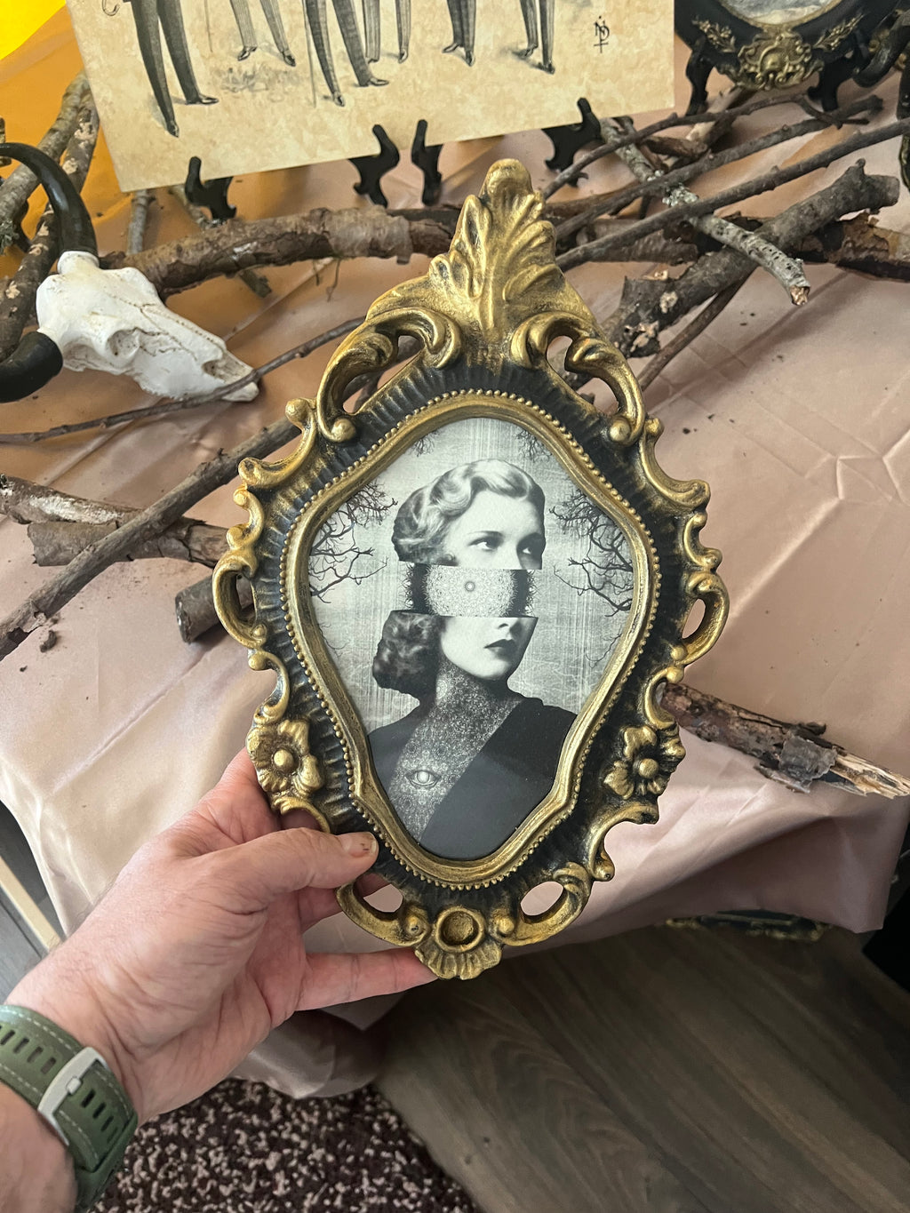 "The Grief" Handmade Gothic Baroque Frame with Fine Art Print