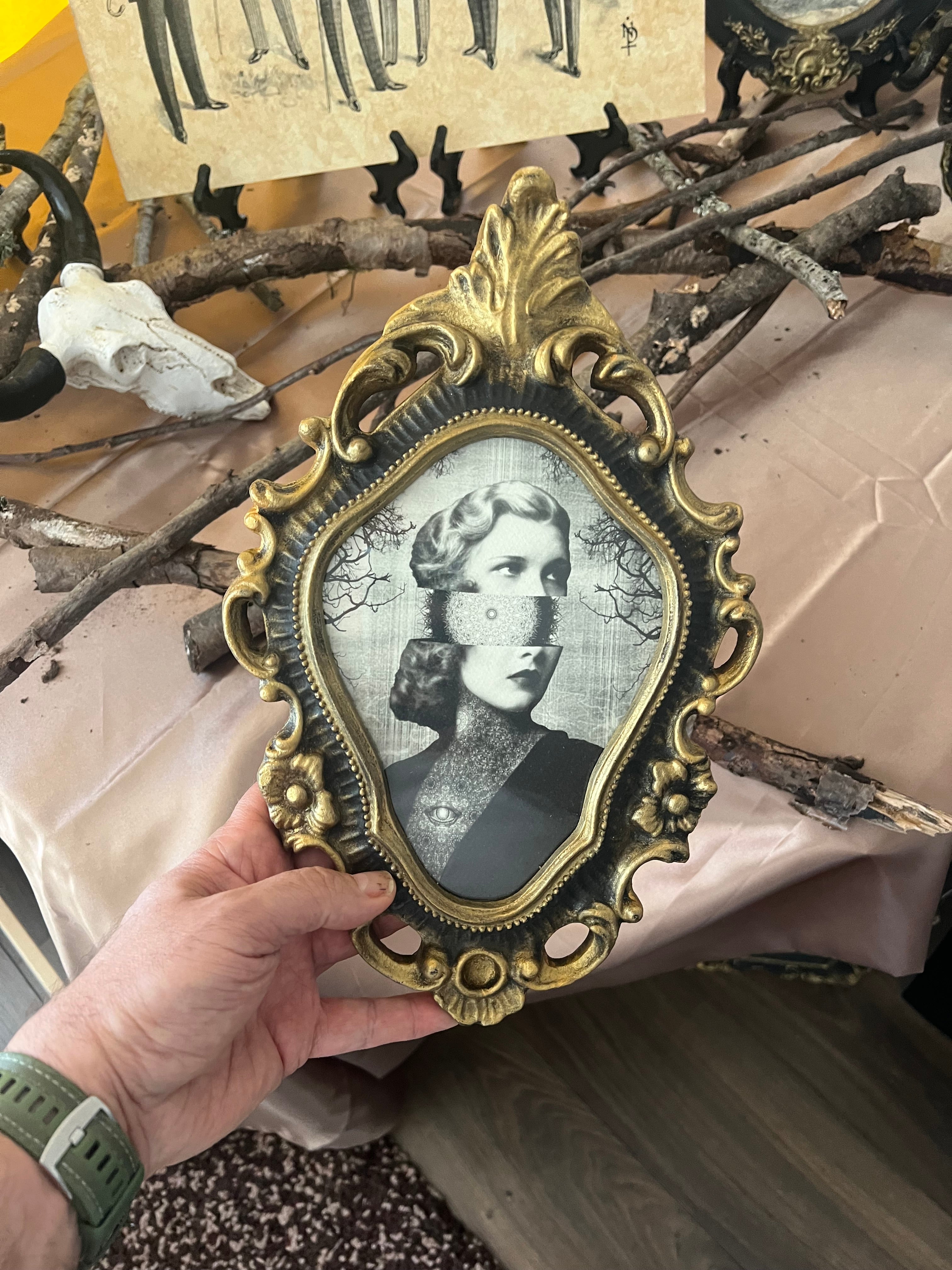 "The Grief" Handmade Gothic Baroque Frame with Fine Art Print